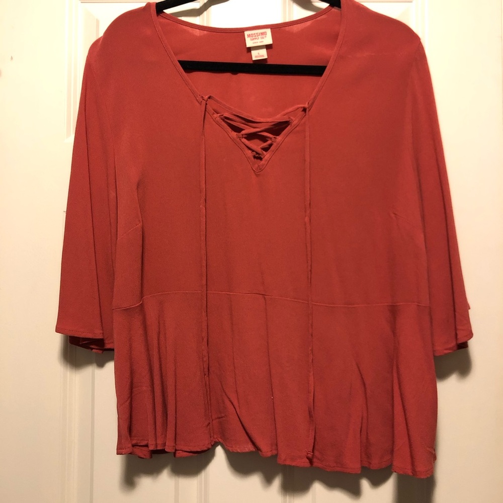 Lace up front top
